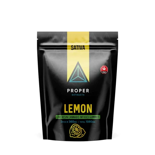 Buy Proper Extracts Edibles - Triangles 1080mg Live Resin Gummies - Lemon at MMJ Express Online Shop