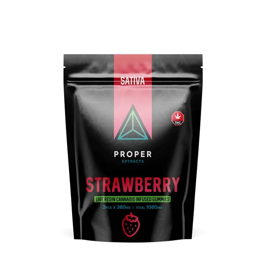 Buy Proper Extracts Edibles - Triangles 1080mg Live Resin Gummies - Strawberry at MMJ Express Online Shop