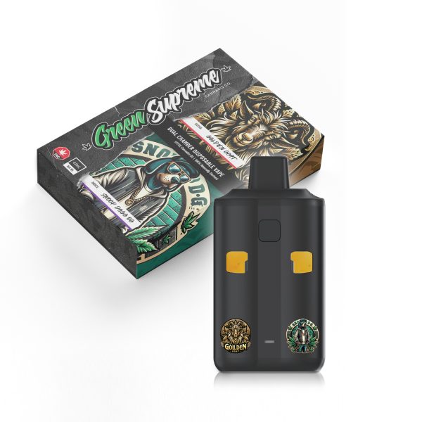 Buy Green Supreme – Dual Chamber Disposable THC Vape Pen - Golden Goat + Snoop Dogg OG (3 Grams + 3 Grams) at MMJ Express Online Shop