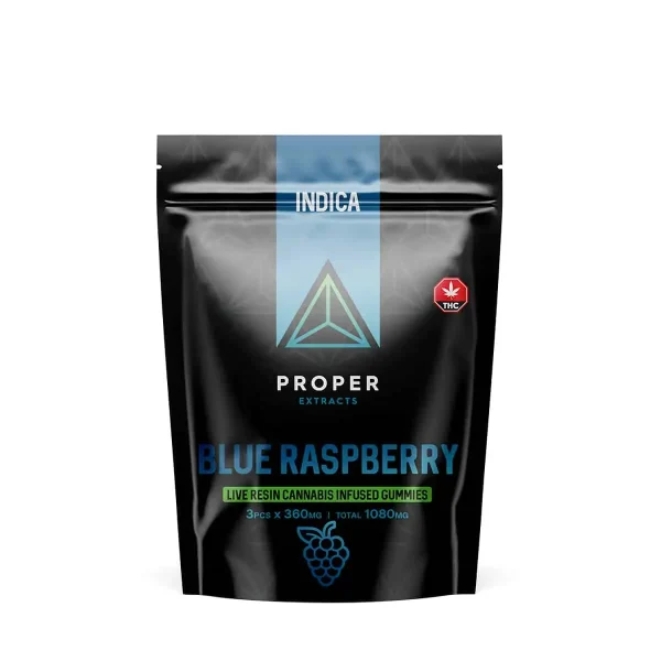 Buy Proper Extracts Edibles - Triangles 1080mg Live Resin Gummies - Blue Raspberry at MMJ Express Online Shop