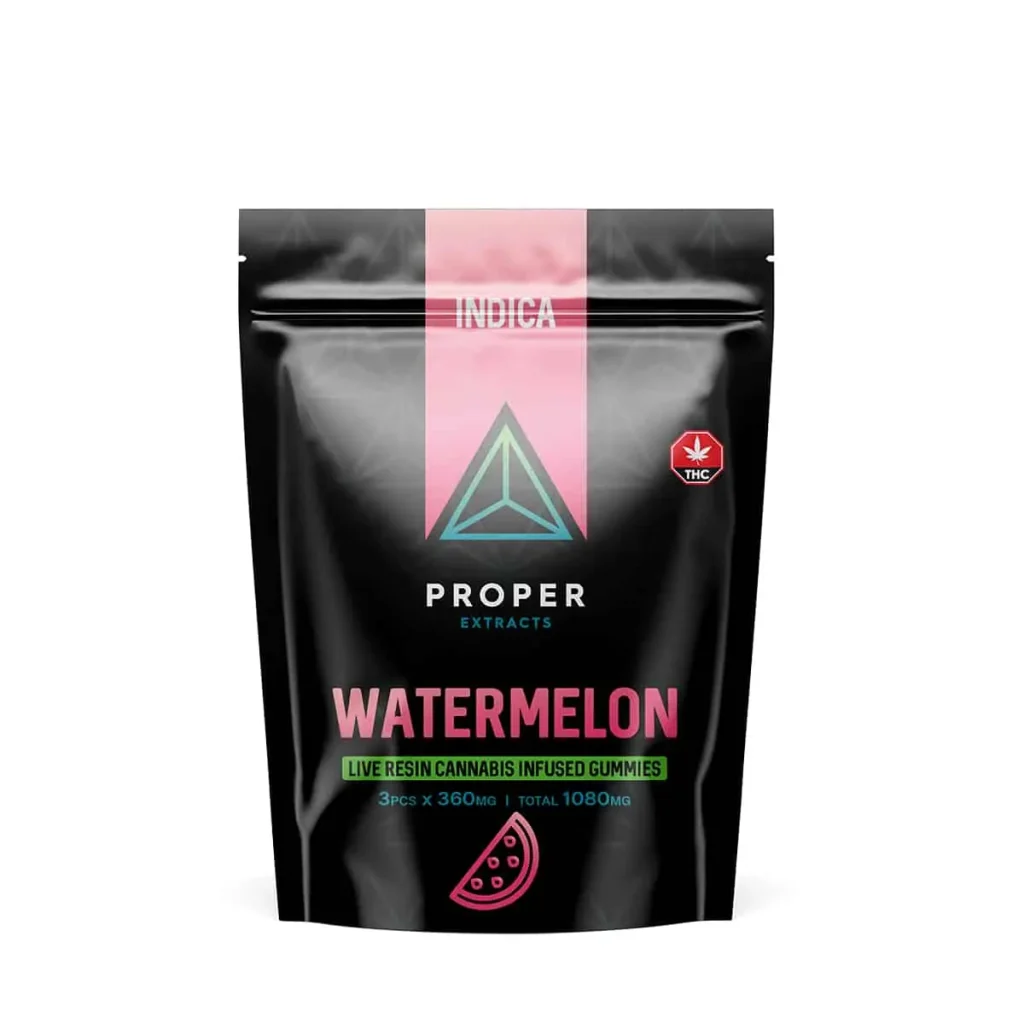 Buy Proper Extracts Edibles - Triangles 1080mg Live Resin Gummies - Watermelon at MMJ Express Online Shop