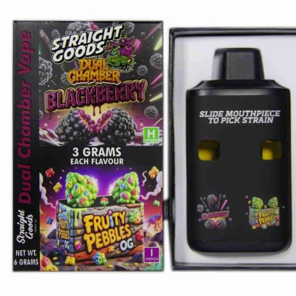 Buy Straight Goods - Dual Chamber Vape - Blackberry + Fruity Pebbles OG (3 Grams + 3 Grams) at MMJ Express Online Shop