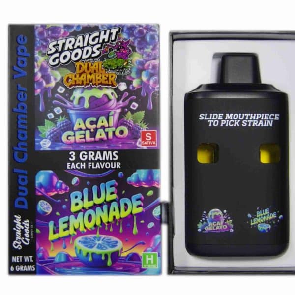 Buy Straight Goods - Dual Chamber Vape - Acai Gelato + Blue Lemonade (3 Grams + 3 Grams) at MMJ Express Online Shop