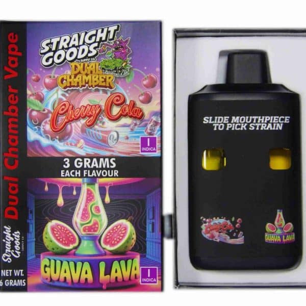 Buy Straight Goods - Dual Chamber Vape - Cherry Cola + Guava Lava (3 Grams + 3 Grams) at MMJ Express Online Shop