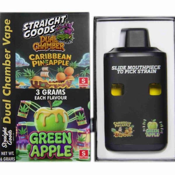 Buy Straight Goods - Dual Chamber Vape - Caribbean Pineapple + Green Apple (3 Grams + 3 Grams) at MMJ Express Online Shop