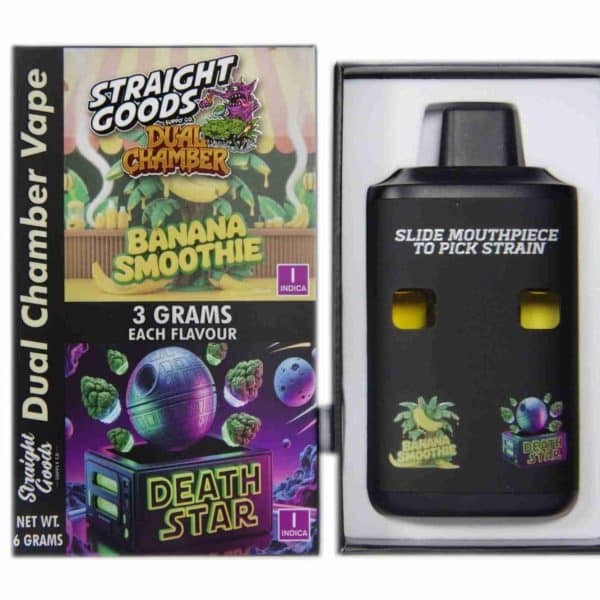 Buy Straight Goods - Dual Chamber Vape - Banana Smoothie + Death Star (3 Grams + 3 Grams) at MMJ Express Online Shop
