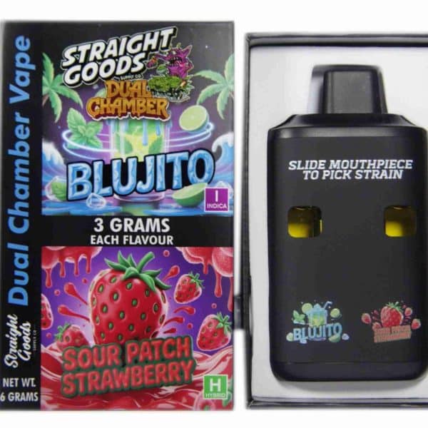 Buy Straight Goods - Dual Chamber Vape - Blujito + Sour Patch Strawberry (3 Grams + 3 Grams) at MMJ Express Online Shop