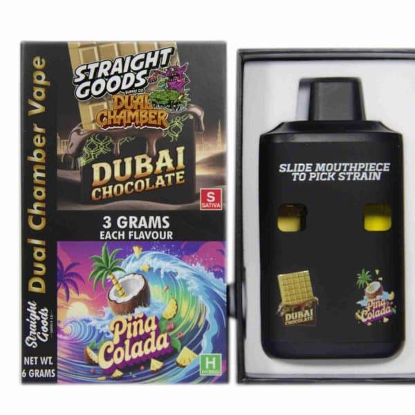 Buy Straight Goods - Dual Chamber Vape - Dubai Chocolate + Pina Colada (3 Grams + 3 Grams) at MMJ Express Online Shop