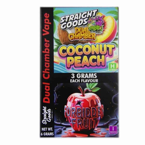 Buy Straight Goods - Dual Chamber Vape - Coconut Peach + Forbidden Fruit (3 Grams + 3 Grams) at MMJ Express Online Shop