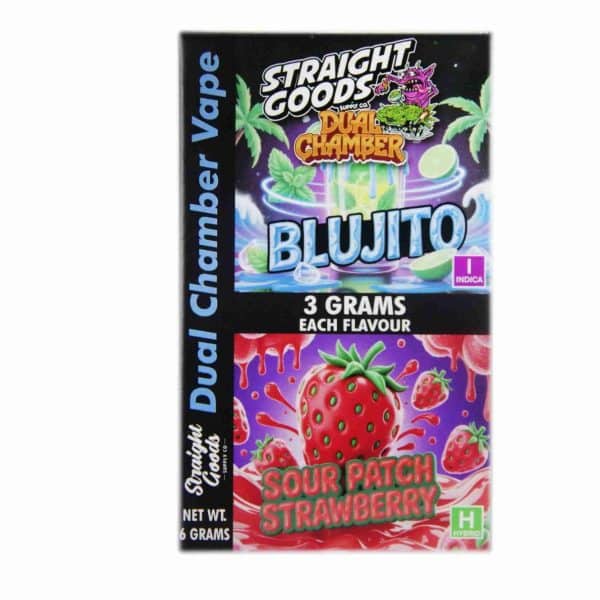 Buy Straight Goods - Dual Chamber Vape - Blujito + Sour Patch Strawberry (3 Grams + 3 Grams) at MMJ Express Online Shop