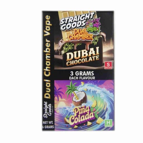 Buy Straight Goods - Dual Chamber Vape - Dubai Chocolate + Pina Colada (3 Grams + 3 Grams) at MMJ Express Online Shop
