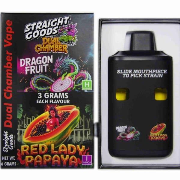 Buy Straight Goods - Dual Chamber Vape - Dragon Fruit + Red Lady Papaya (3 Grams + 3 Grams) at MMJ Express Online Shop