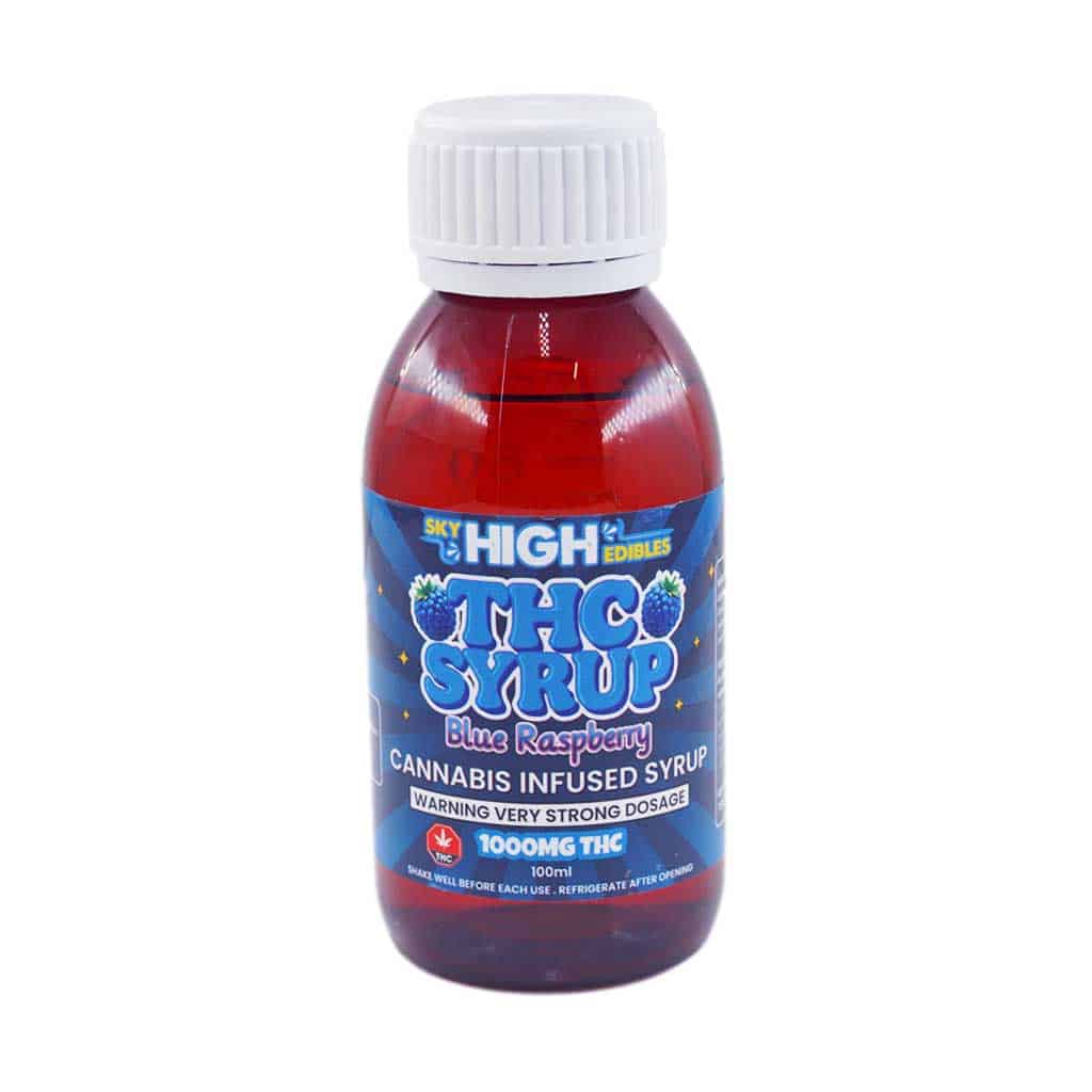 ZA SKYHIGHTHCSYRUP MG BLUERASPBERRY Buy Sky High Syrup - Blue Raspberry 1000mg THC at MMJ Express Online Shop