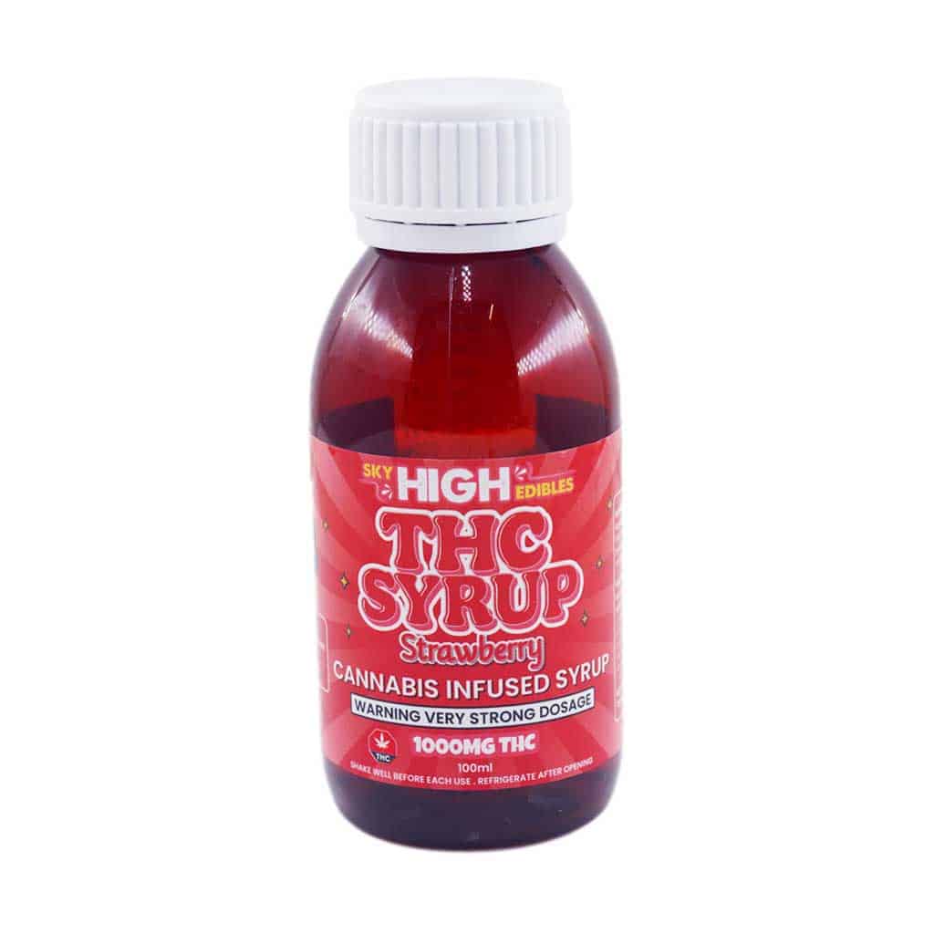 ZA SKYHIGHTHCSYRUP MG STRAWBERRY Buy Sky High Syrup - Strawberry 1000mg THC at MMJ Express Online Shop